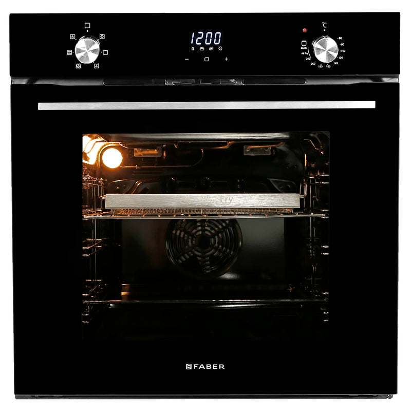 Faber FBIO 83L 6F AF BK Built-in Oven – 83L Black Glass, 6 Cooking Functions, Sensor Touch Control, 3D Hot Air Circulation, Air Fry, Energy Efficient-2
