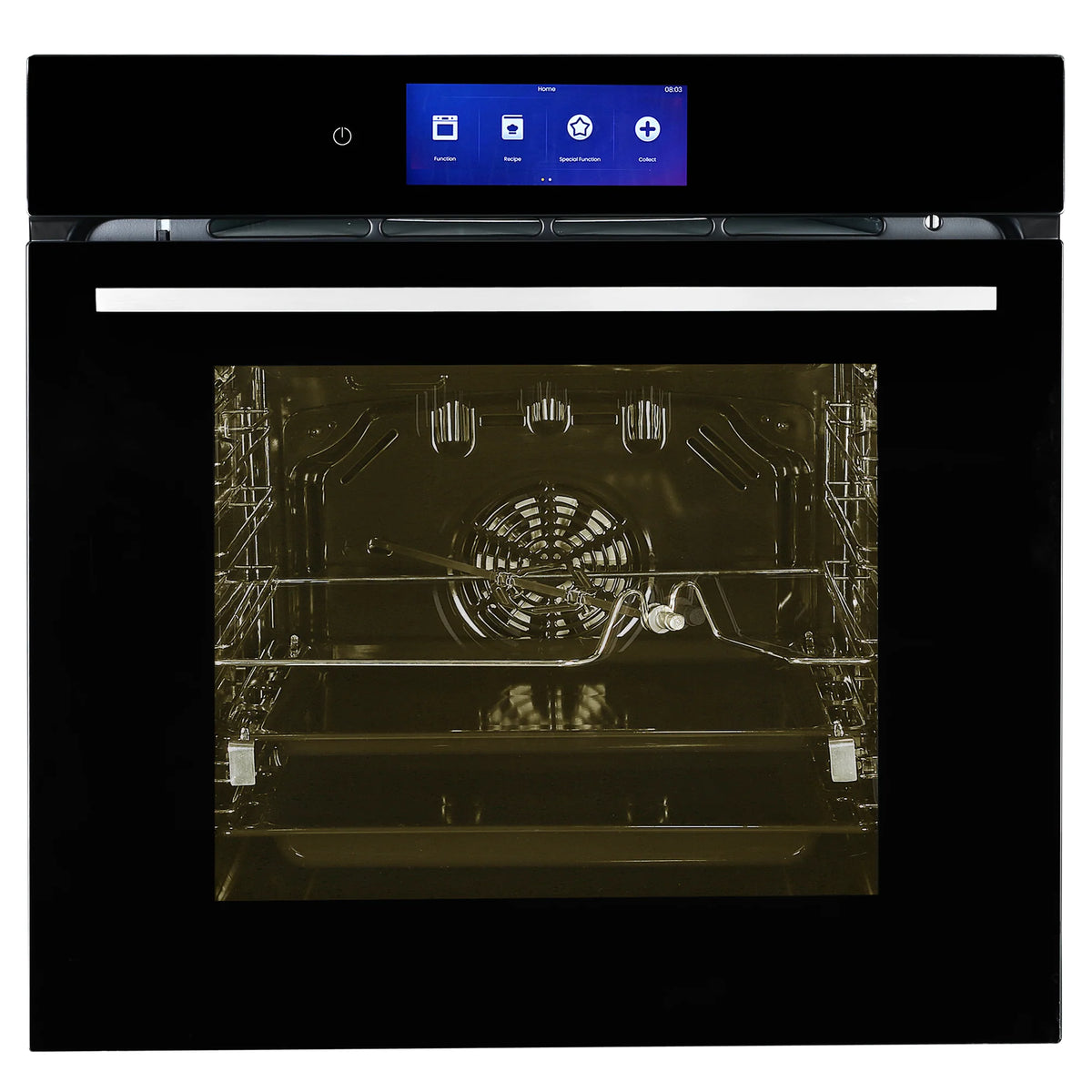 Faber FBIO 83L 18F TFT BK N Built-in Oven – 83L Black Glass, 18 Cooking Functions, TFT Touch Control, 3D Hot Air Circulation, Energy Efficient