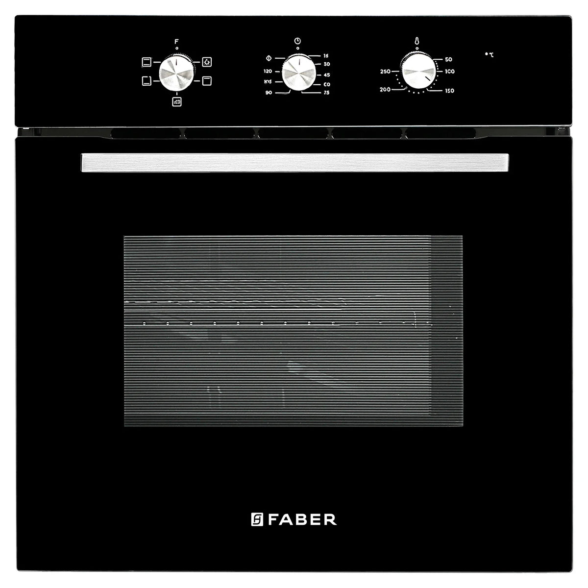 Faber FBIO 80L 5F BK Built-in Oven – 80L Black Glass, 5 Cooking Functions, Pull Knob Control, Convection Cooking, Energy Efficient-1