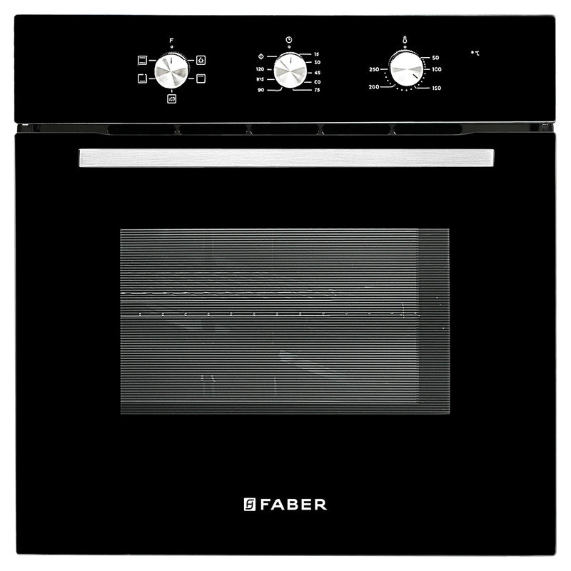 Faber FBIO 80L 5F BK Built-in Oven – 80L Black Glass, 5 Cooking Functions, Pull Knob Control, Convection Cooking, Energy Efficient-1