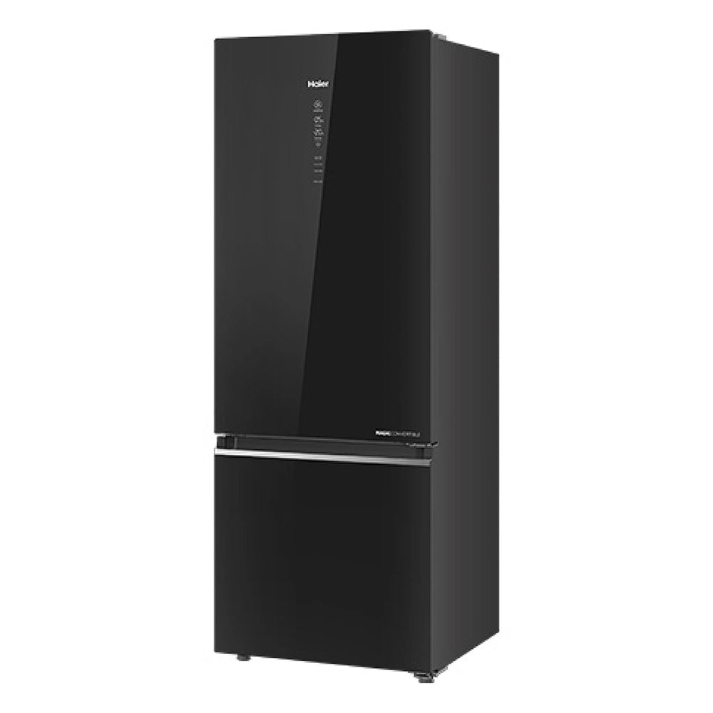 Haier 355L 2 Star Black Glass Bottom Mount Refrigerator | HRB-4052PKGA-P-1