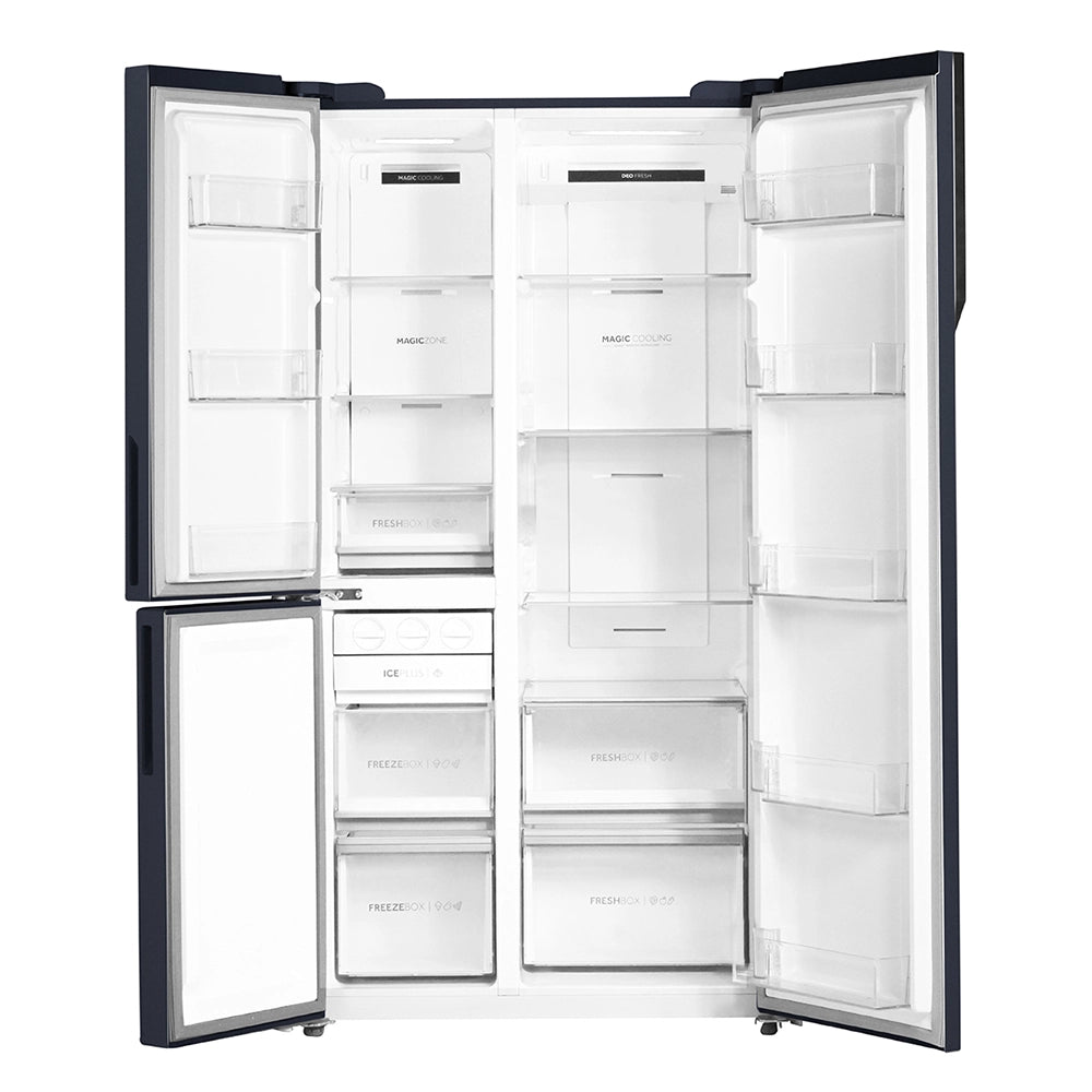 Haier 598L 3 Star Graphite Black 3 Door Smart Convertible Side-by-Side Refrigerator | HRT-683GKU1-8