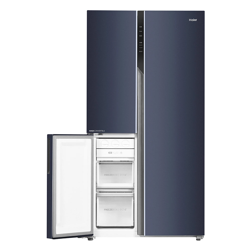 Haier 598L 3 Star Graphite Black 3 Door Smart Convertible Side-by-Side Refrigerator | HRT-683GKU1-6