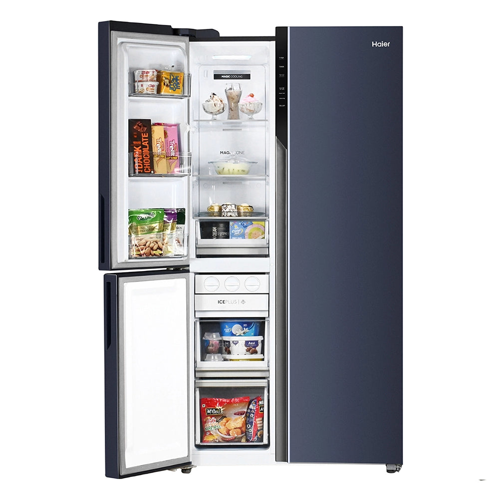Haier 598L 3 Star Graphite Black 3 Door Smart Convertible Side-by-Side Refrigerator | HRT-683GKU1-5