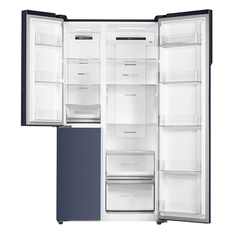 Haier 598L 3 Star Graphite Black 3 Door Smart Convertible Side-by-Side Refrigerator | HRT-683GKU1-2