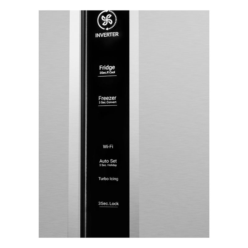 Haier 596L Smart Convertible Side-by-Side Refrigerator with Water Dispenser, Shiny Steel | HRS-682WRSU1-6