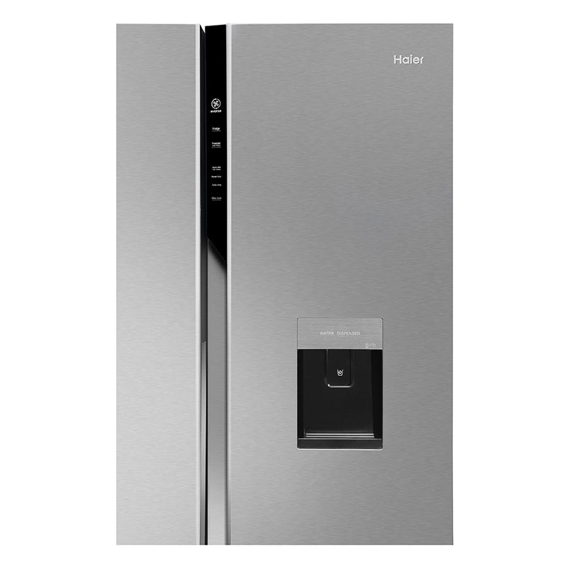 Haier 596L Smart Convertible Side-by-Side Refrigerator with Water Dispenser, Shiny Steel | HRS-682WRSU1-4