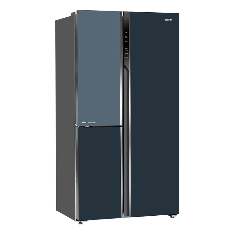 Haier Vogue Series 598L 3 Star Grey Onyx Glass 3 Door Convertible Side-by-Side Refrigerator | HRT-683GOG-6