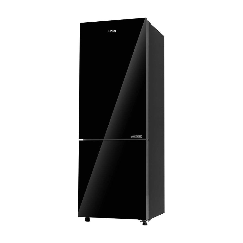 Haier 265L 2 Star Black Glass Bottom Mount Refrigerator | HRB-3152PKGA-P