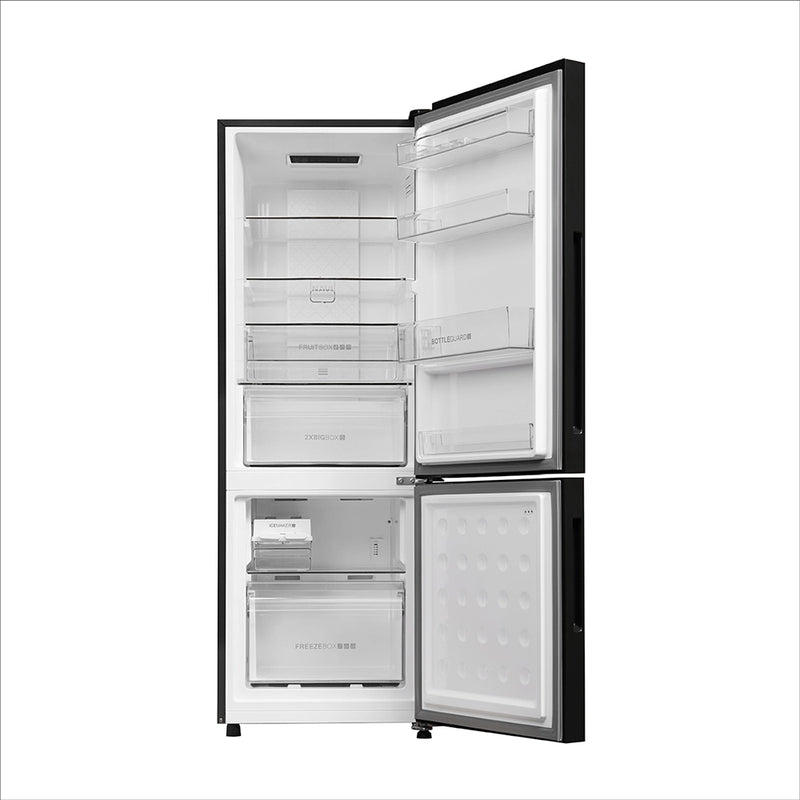 Haier 265L 2 Star Black Glass Bottom Mount Refrigerator | HRB-3152PKGA-P-5