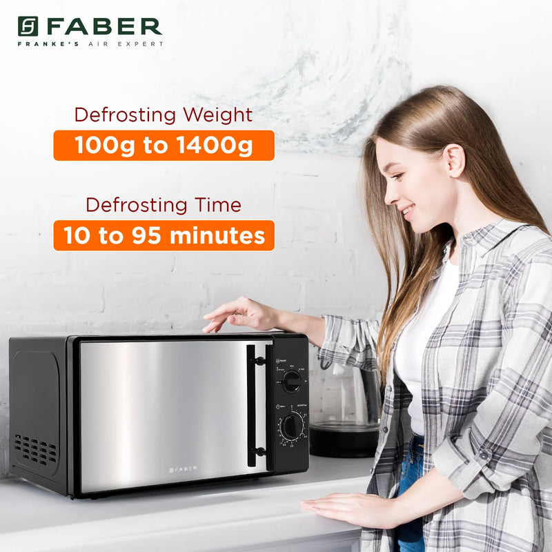Faber FMW Instacook 20_S Microwave Oven – 20L Capacity, 700W Power, 5 Power Levels, Easy Clean Interior, Defrost Function-7