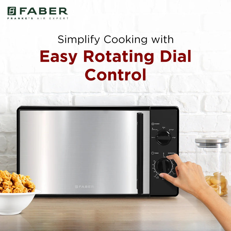 Faber FMW Instacook 20_S Microwave Oven – 20L Capacity, 700W Power, 5 Power Levels, Easy Clean Interior, Defrost Function-11