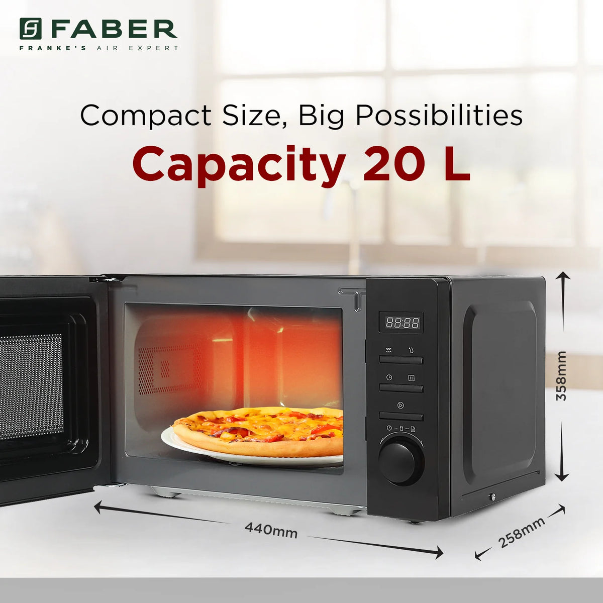 Faber FMW Instacook 20_S Digital Microwave Oven – 20L Capacity, 700W Power, Digital Control, 5 Power Levels, Child Lock-6