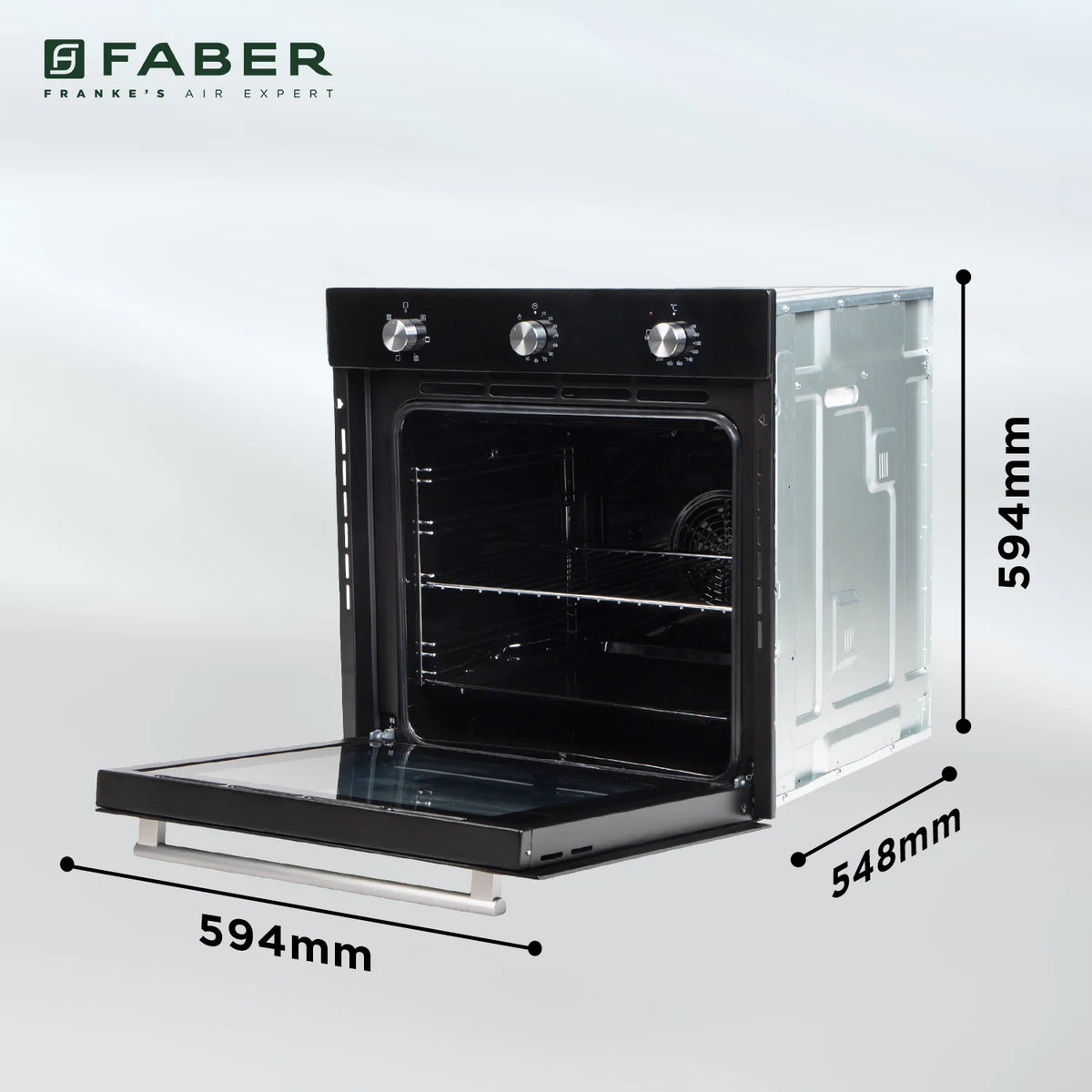 Faber FBIO 80L 6F BK Built-in Oven – 80L Black Glass, 6 Cooking Functions, Touch + Push/Pull Knob Control, Convection & Grill Cooking, Energy Efficient-11