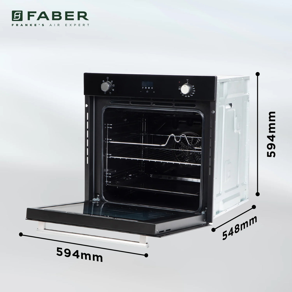 Faber FBIO 80L 8F BK Built-in Oven – 80L Black Glass, 8 Cooking Functions, Push/Pull Knob Control, Digital Timer, Convection & Grill Cooking, Energy Efficient-9