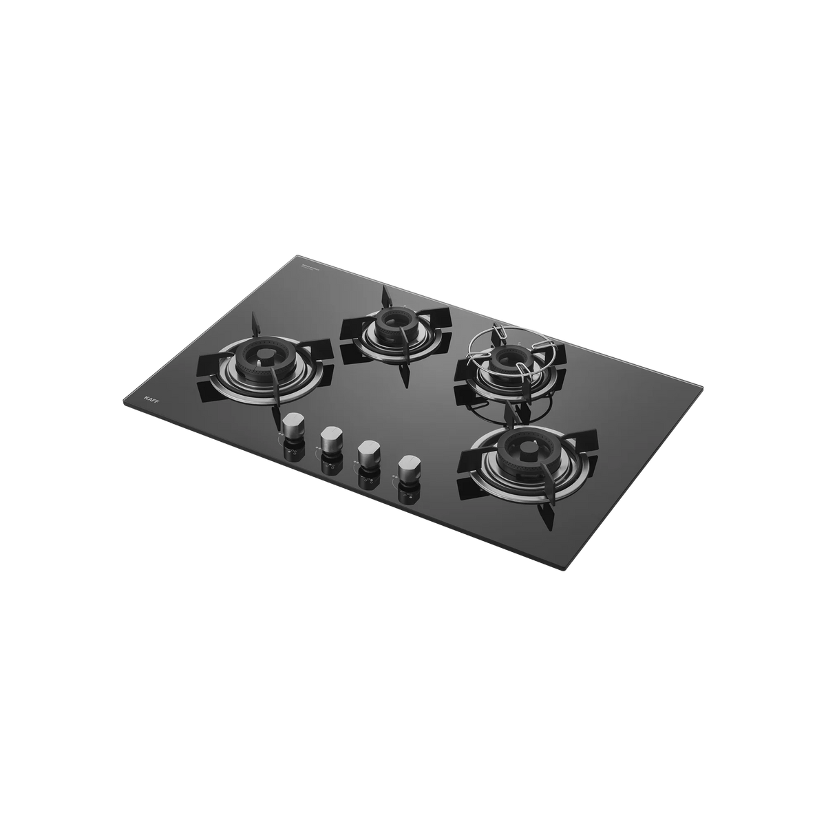 KAFF HBR 804A Built-in Hob | 4 Brass Burners | 80 cm | Auto Ignition | Black Tempered Glass