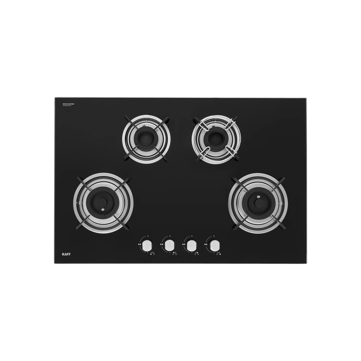KAFF HBR 804A Built-in Hob | 4 Brass Burners | 80 cm | Auto Ignition | Black Tempered Glass-2