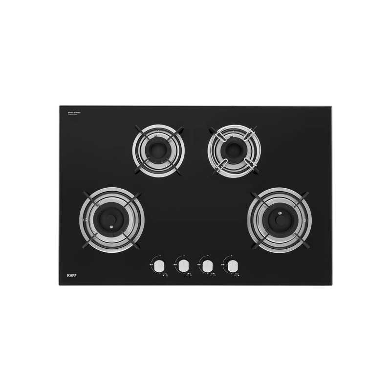 KAFF HBR 804A Built-in Hob | 4 Brass Burners | 80 cm | Auto Ignition | Black Tempered Glass-2