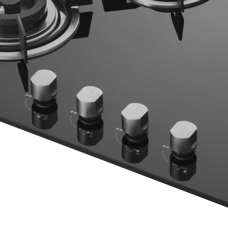 KAFF HBR 804A Built-in Hob | 4 Brass Burners | 80 cm | Auto Ignition | Black Tempered Glass-4