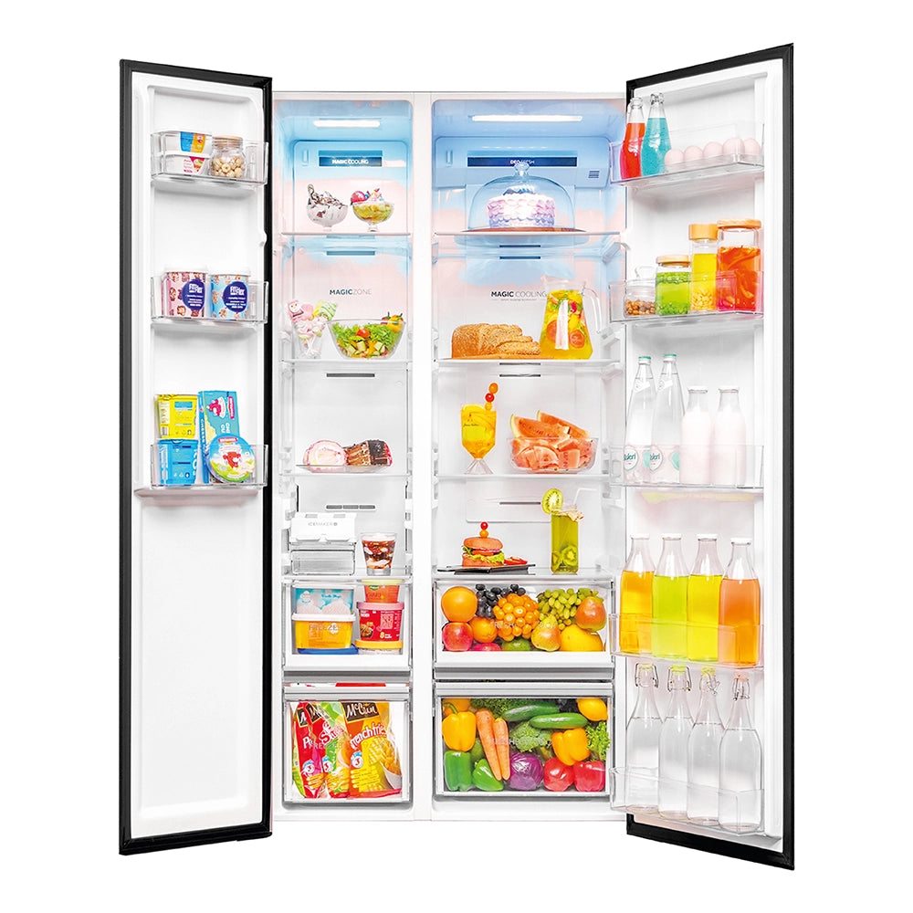 Haier 596L 3 Star Graphite Black 2 Door Convertible Side-by-Side Refrigerator | HES-690GK-2