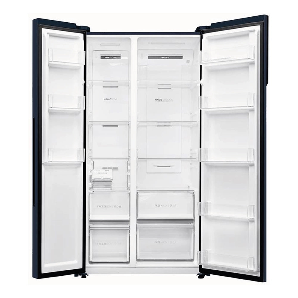 Haier 596L 3 Star Graphite Black 2 Door Convertible Side-by-Side Refrigerator | HES-690GK-4