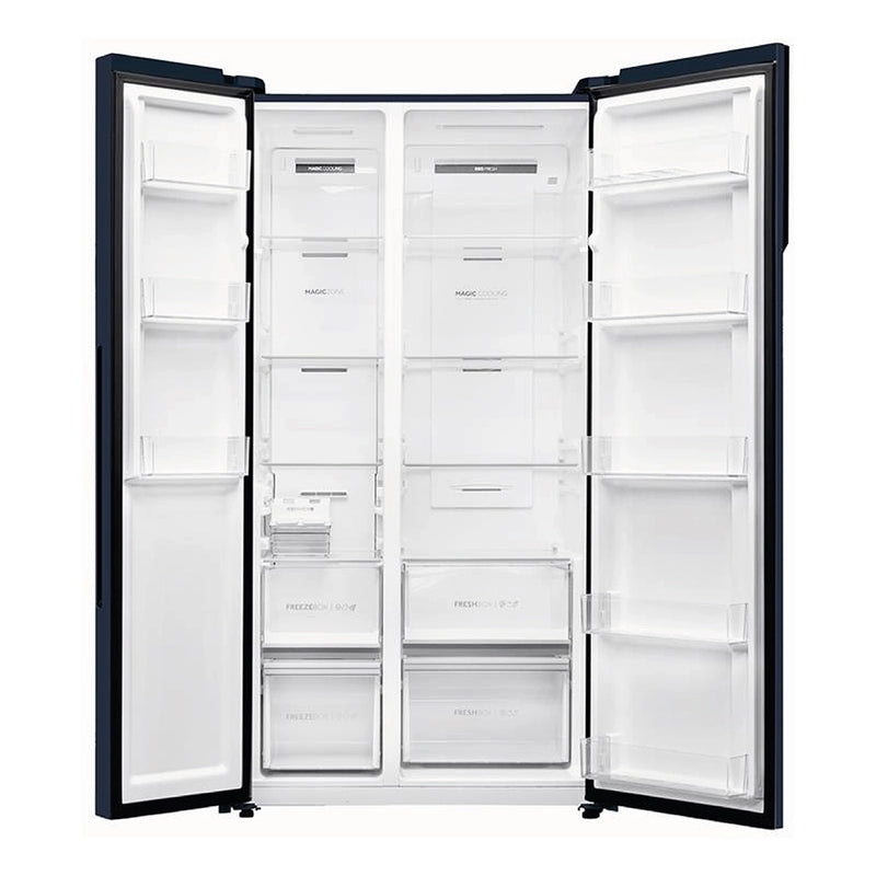 Haier 596L 3 Star Graphite Black 2 Door Convertible Side-by-Side Refrigerator | HES-690GK-4