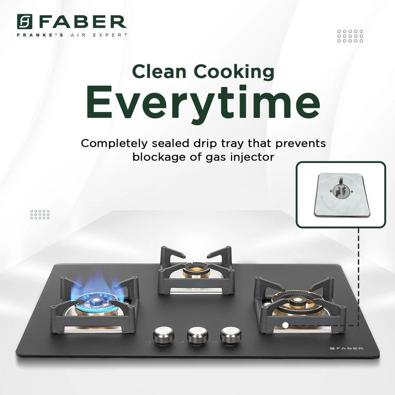 Faber Hob Bella HT 753 BR AI FFDD 75 cm Built-In Gas Hob – 3 Brass Burners, Dual Flame Failure Safety & Auto Electric Ignition-13