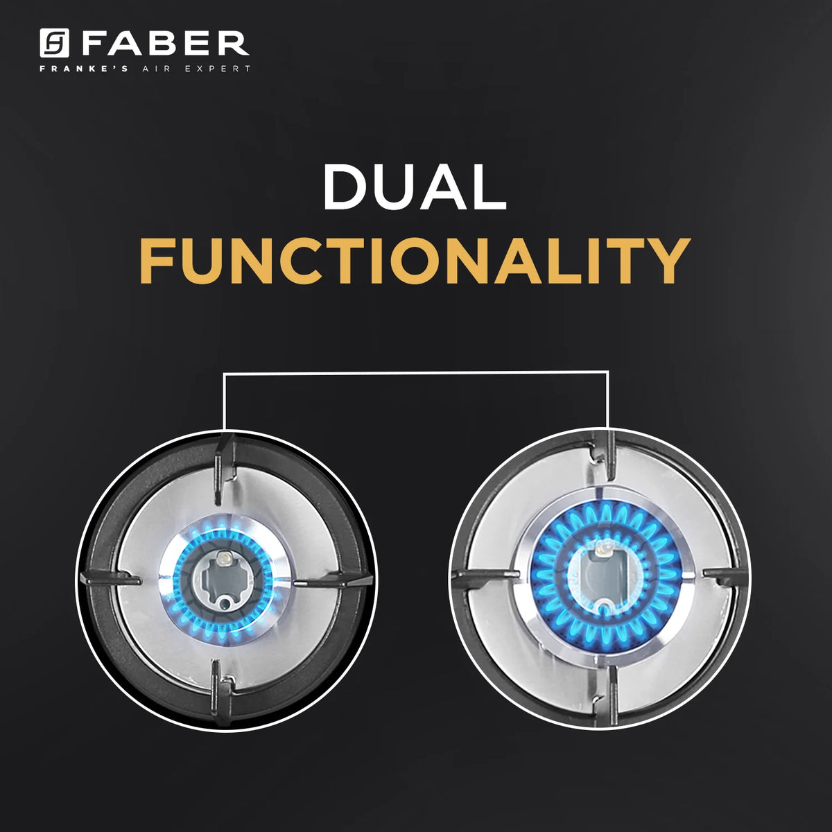 Faber HOB SUPERIA HT903 BR AI N – 3-Burner Brass Gas Hob, Toughened Black Glass, Auto Ignition, 90cm-7