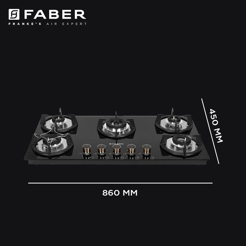 Faber Superia HT905 BR AI N 90 cm Built-In Gas Hob  5 Brass Burners, Auto-Electric Ignition & Toughened Black Glass-14