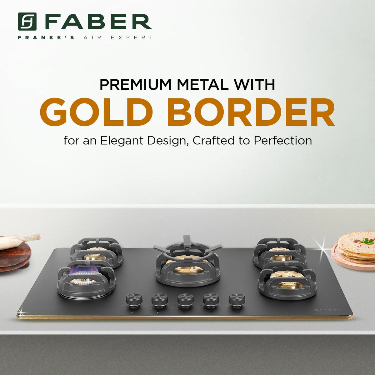 Faber Verona HD905 CI FFD AI 90 cm Built-In Gas Hob – 5 Brass Burners, Flame Failure Safety & Auto-Ignition-6