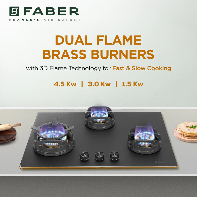 Faber Hob Verona HD723 CI FFD AI 72 cm Built-In Gas Hob – 3 Brass Burners, Flame Failure Safety & Cast Iron Pan Supports-12
