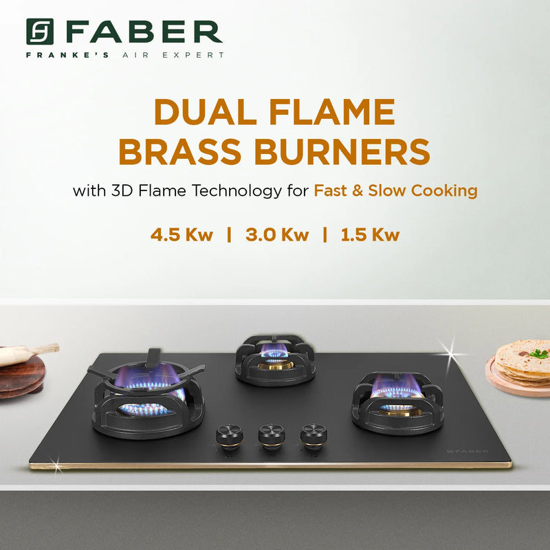 Faber Hob Verona HD783 CI FFD AI 75 cm Built-In Gas Hob – 3 Brass Burners, Flame Failure Safety & Auto-Ignition-12