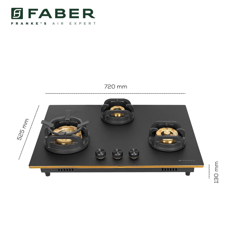 Faber Hob Verona HD723 CI FFD AI 72 cm Built-In Gas Hob – 3 Brass Burners, Flame Failure Safety & Cast Iron Pan Supports-16
