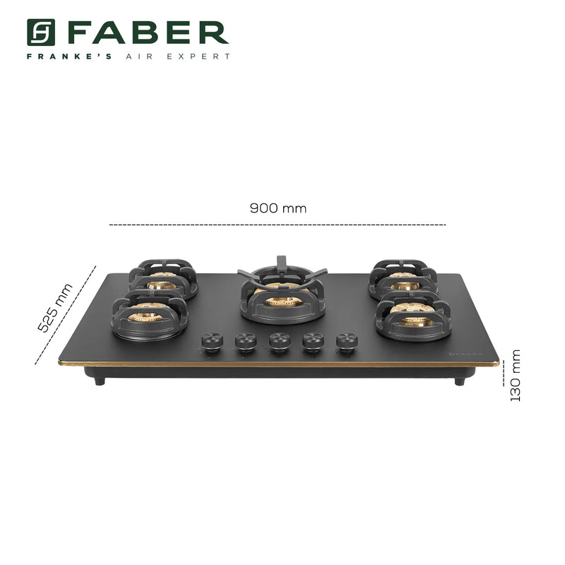 Faber Verona HD905 CI FFD AI 90 cm Built-In Gas Hob – 5 Brass Burners, Flame Failure Safety & Auto-Ignition-12