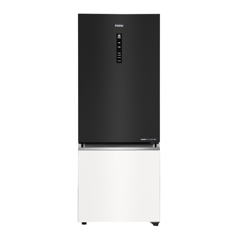 Haier 325L 2 Star Black White Glass Bottom Mount Refrigerator | HRB-3752KWGA-P-1