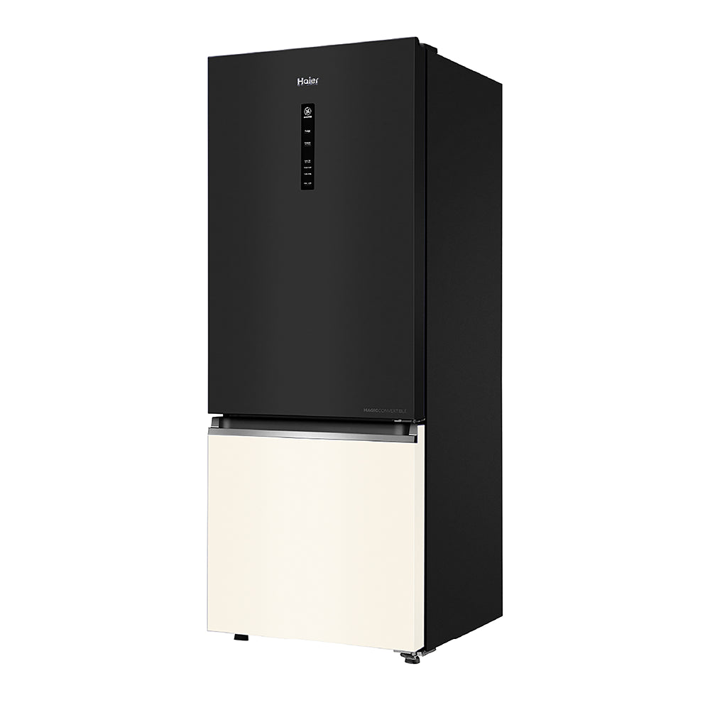 Haier 325L 2 Star Black White Glass Bottom Mount Refrigerator | HRB-3752KWGA-P-5