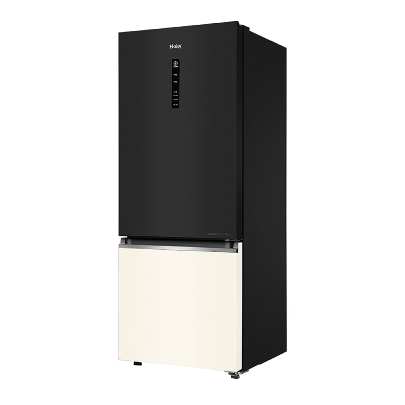 Haier 325L 2 Star Black White Glass Bottom Mount Refrigerator | HRB-3752KWGA-P-5