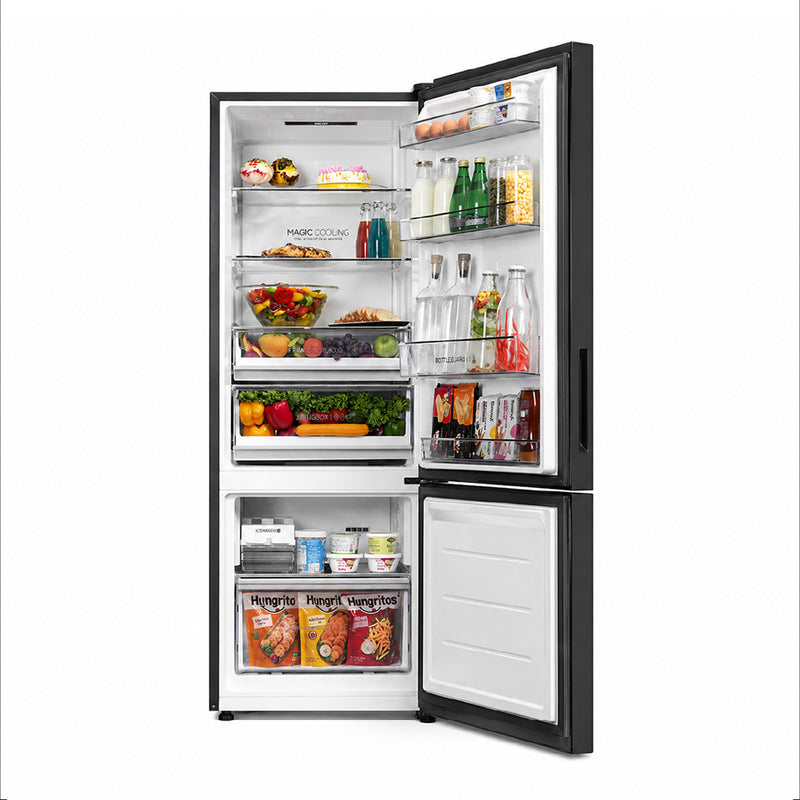 Haier 325L 2 Star Black White Glass Bottom Mount Refrigerator | HRB-3752KWGA-P-2