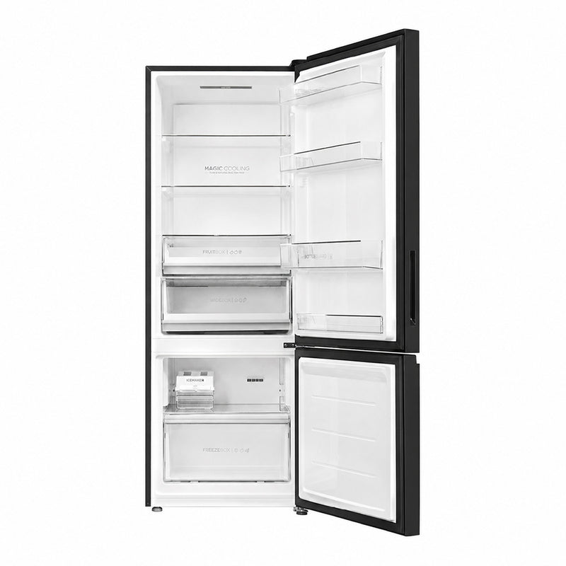 Haier 325L 2 Star Black White Glass Bottom Mount Refrigerator | HRB-3752KWGA-P-6