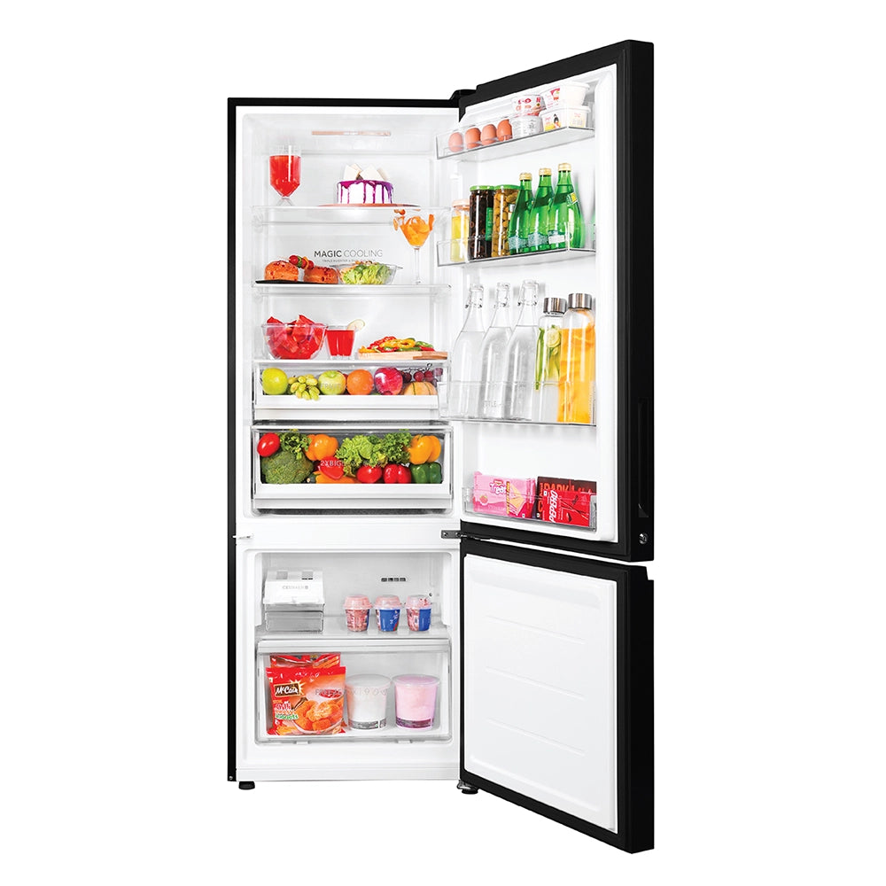 Haier 325L 2 Star Black Glass Bottom Mount Refrigerator | HRB-3752PKGA-P-4