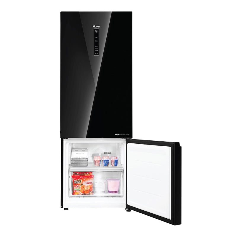 Haier 325L 2 Star Black Glass Bottom Mount Refrigerator | HRB-3752PKGA-P-3