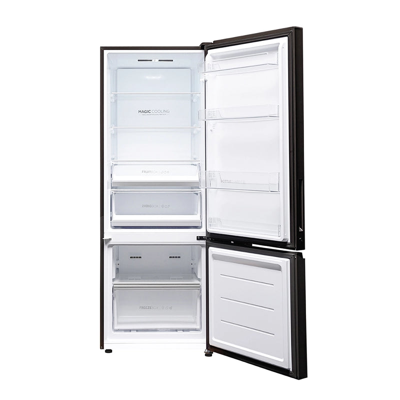Haier 325L 2 Star Black Glass Bottom Mount Refrigerator | HRB-3752PKGA-P-5