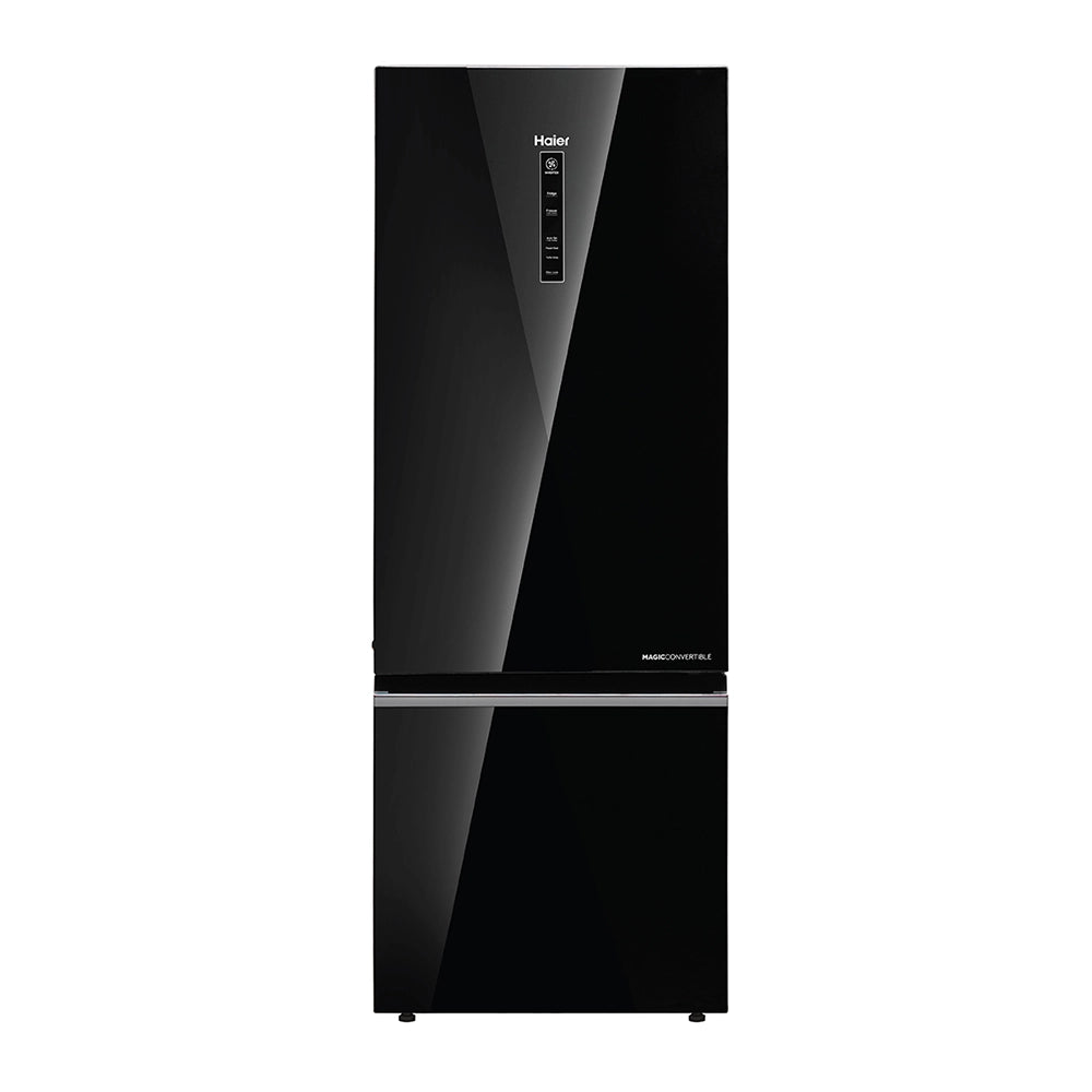 Haier 325L 2 Star Black Glass Bottom Mount Refrigerator | HRB-3752PKGA-P