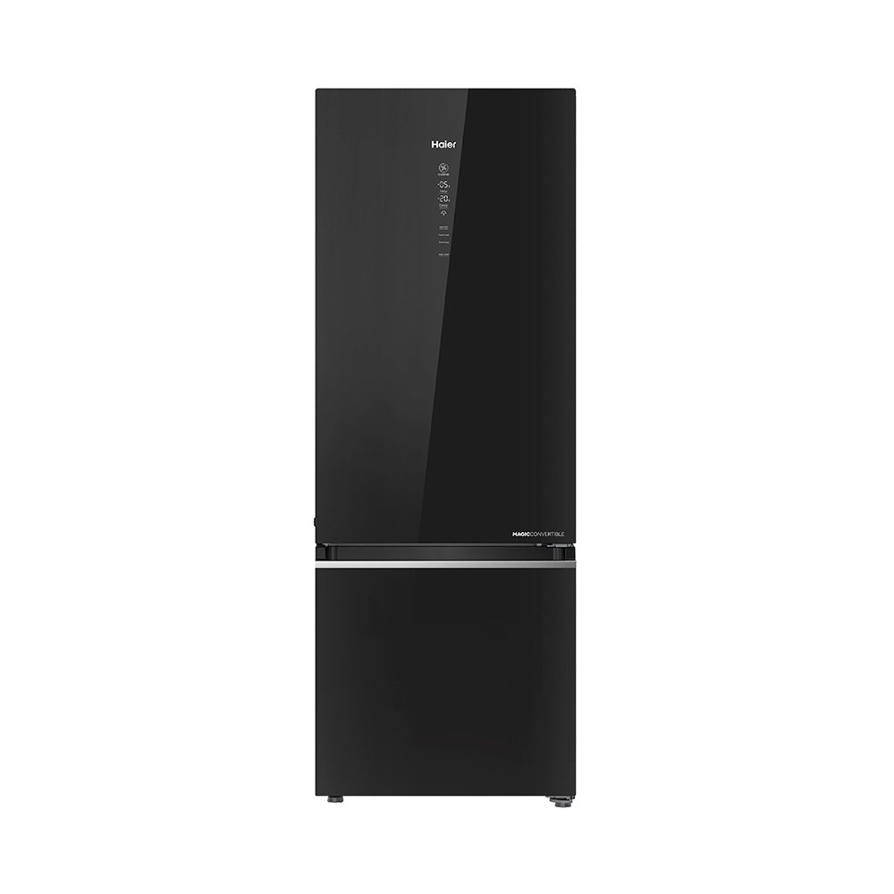 Haier 445L 2 Star Black Glass Bottom Mount Refrigerator  Model: HRB-4952CKGA-P-2