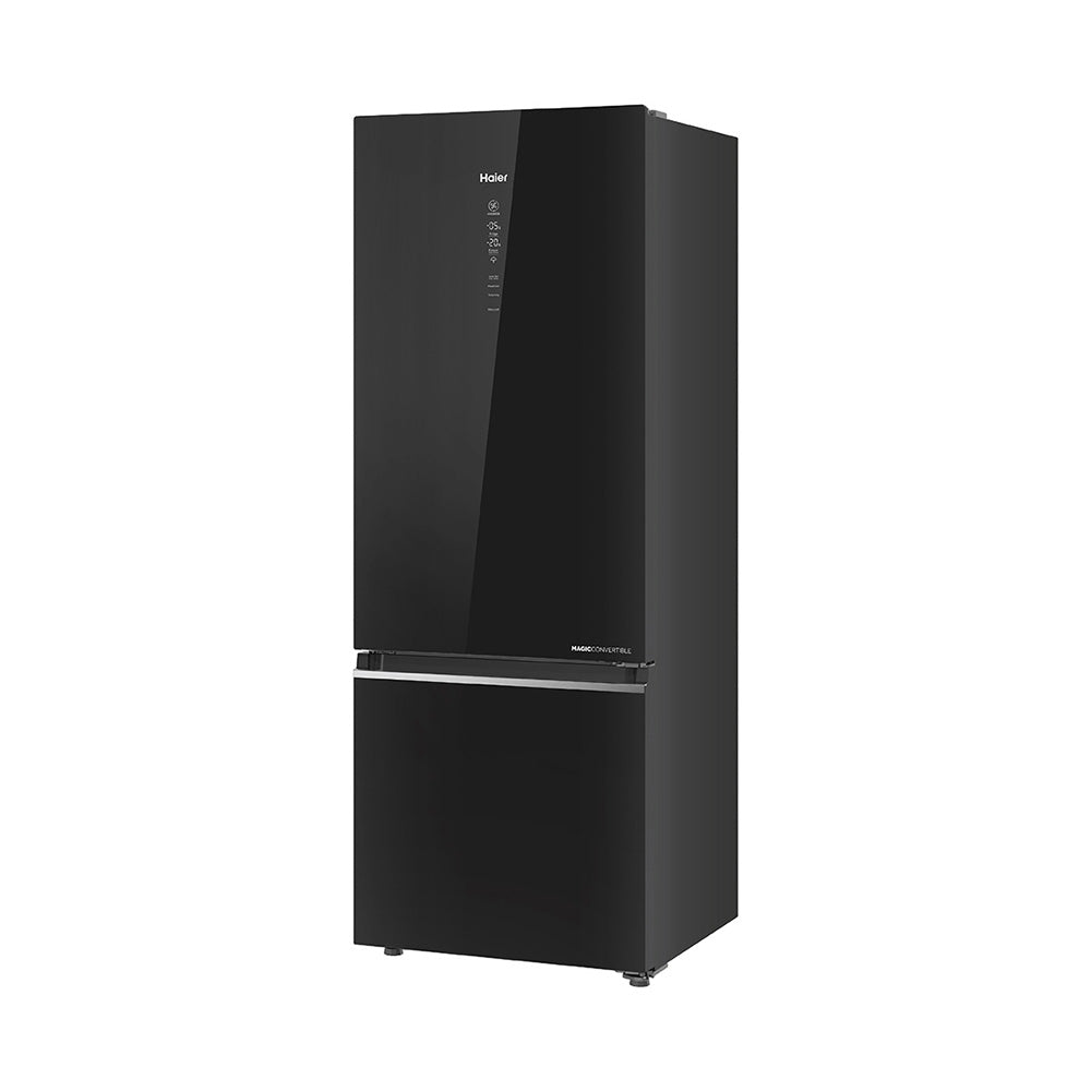 Haier 445L 2 Star Black Glass Bottom Mount Refrigerator  Model: HRB-4952CKGA-P-1