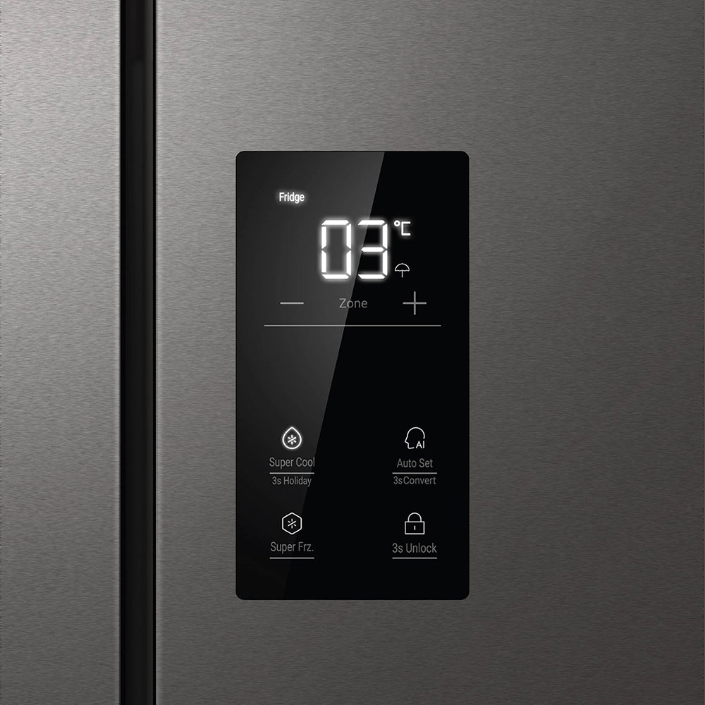 Haier Lumiere 520L 3 Star Inox Steel French Door Refrigerator (HRB-600IS)-8