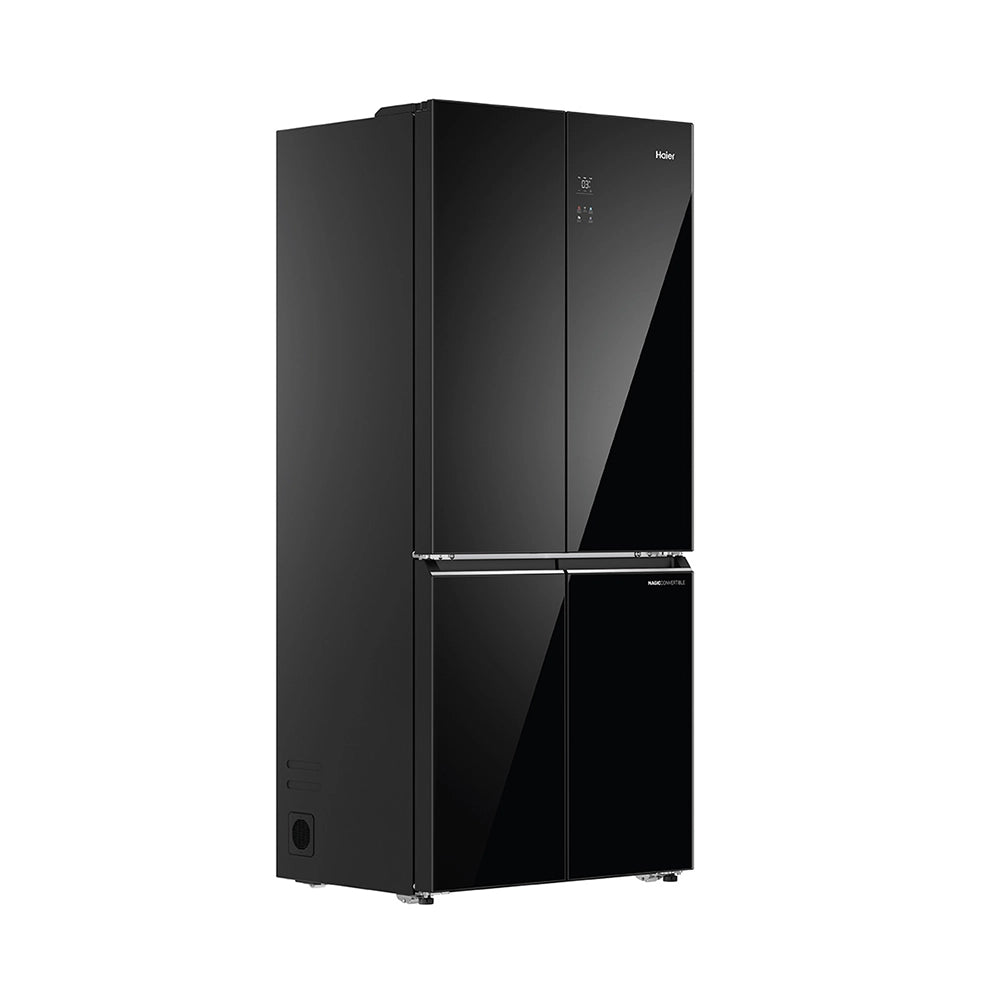 Haier Lumiere 520L 3 Star Black Glass French Door Refrigerator with Smart Sense AI | HRB-600KGU1-6