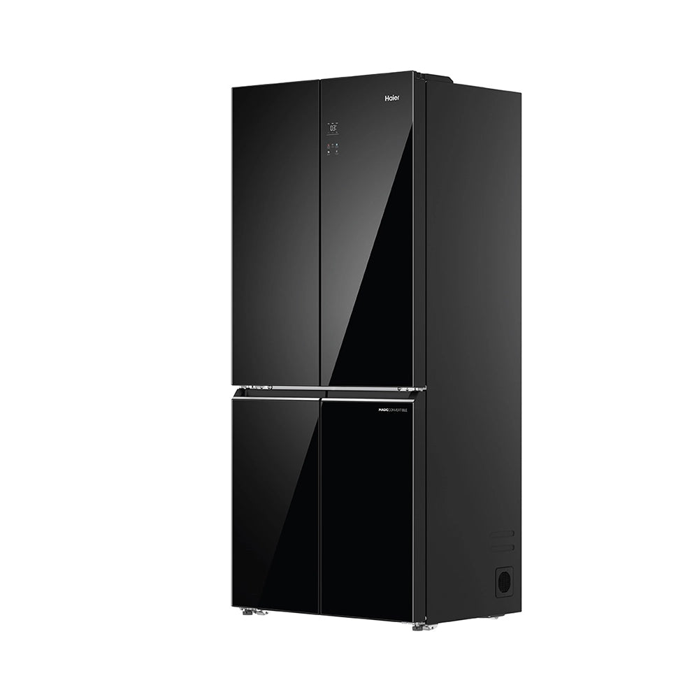 Haier Lumiere 520L 3 Star Black Glass French Door Refrigerator with Smart Sense AI | HRB-600KGU1-11