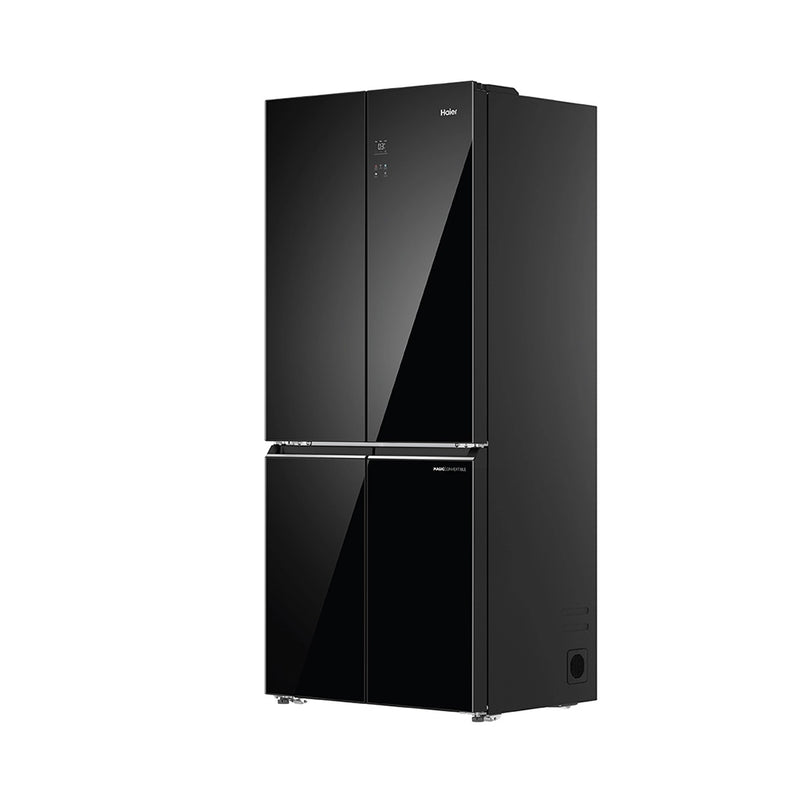 Haier Lumiere 520L 3 Star Black Glass French Door Refrigerator with Smart Sense AI | HRB-600KGU1-11