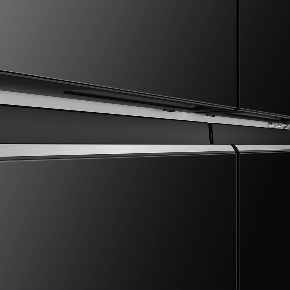 Haier Lumiere 520L 3 Star Black Glass French Door Refrigerator with Smart Sense AI | HRB-600KGU1-15